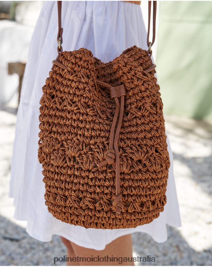 Bag Raffia Luana Brown Polin et moi Accessories 2R020D394