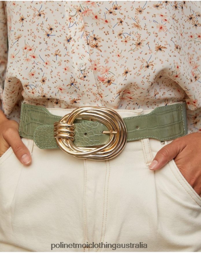 Belt Leather Effect Rania GREEN HUNTING Polin et moi Accessories 2R020D377