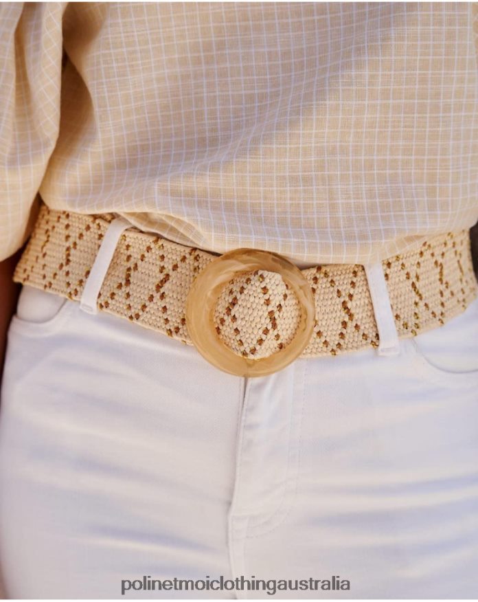 Raffia Rumbi Belt WHITE Polin et moi Accessories 2R020D382