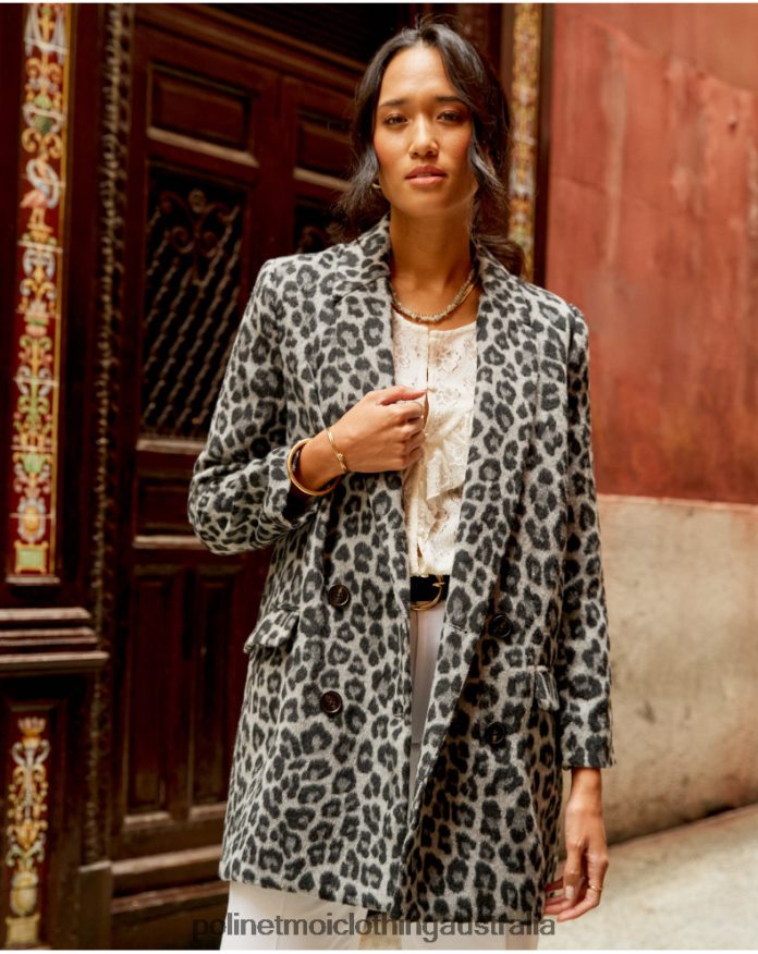 Animal Coat Print Galilee MARENGO GRAY Polin et moi Clothing 2R020D367