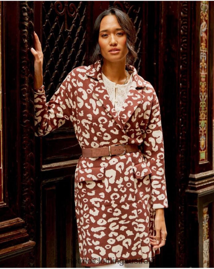 Animal Coat Print Nere Brown Polin et moi Clothing 2R020D368