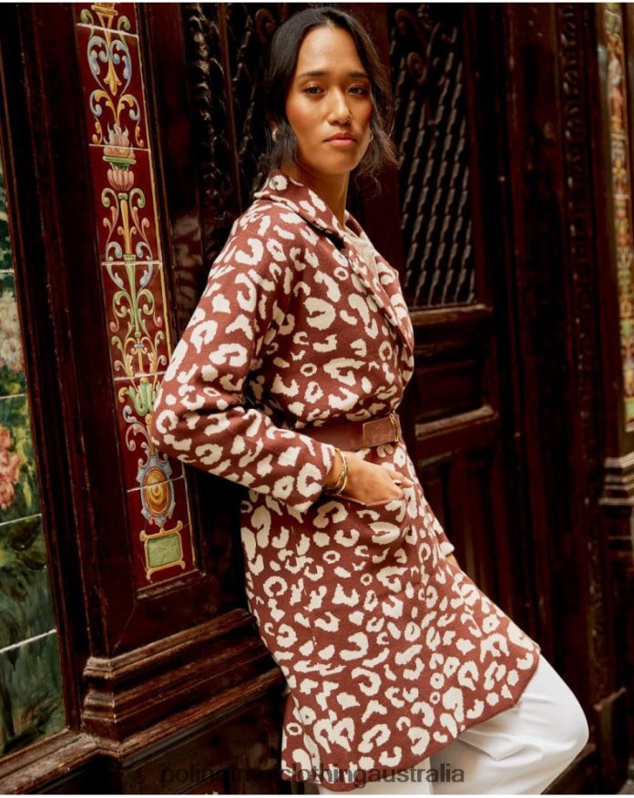 Animal Coat Print Nere Brown Polin et moi Clothing 2R020D368