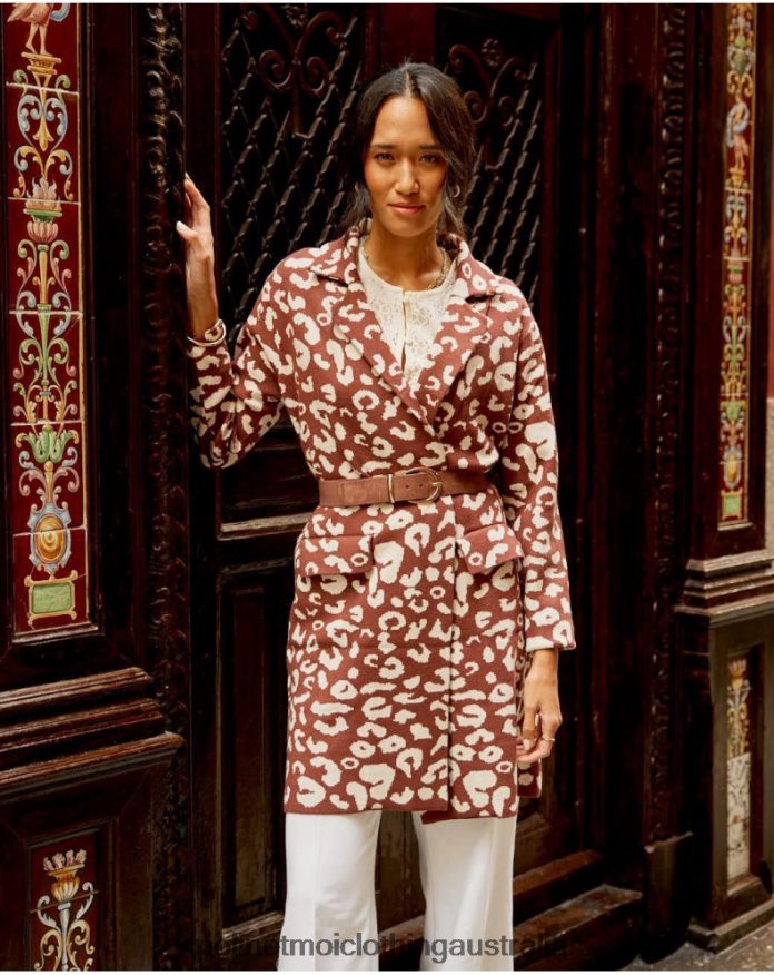 Animal Coat Print Nere Brown Polin et moi Clothing 2R020D368