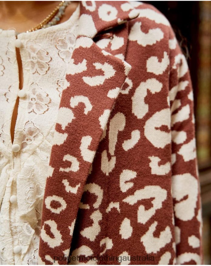 Animal Coat Print Nere Brown Polin et moi Clothing 2R020D368