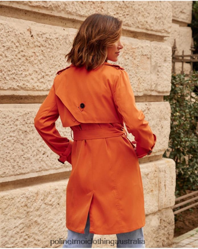 Classic trench coat Emilia ORANGE Polin et moi Clothing 2R020D365
