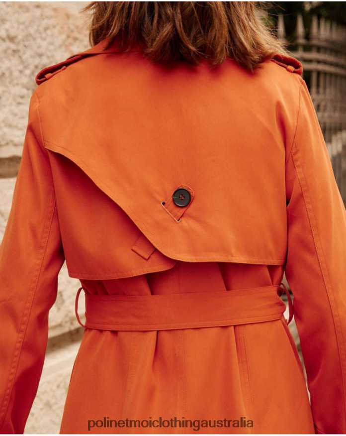 Classic trench coat Emilia ORANGE Polin et moi Clothing 2R020D365