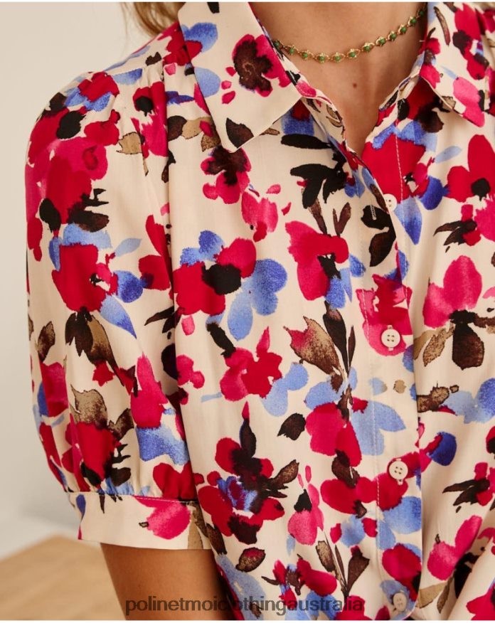 Blouse Flor Tadea Raspberry Polin et moi Clothing 2R020D182