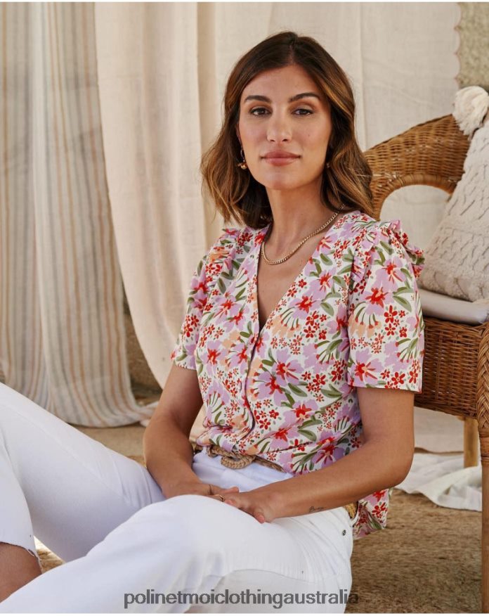 Floral Blouse Wilhelmina Mallow Polin et moi Clothing 2R020D172