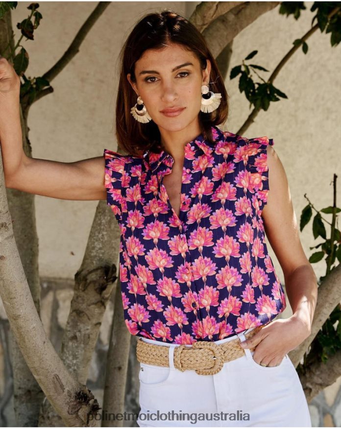 Floral blouse Jullia lavender Polin et moi Clothing 2R020D191