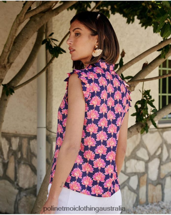 Floral blouse Jullia lavender Polin et moi Clothing 2R020D191