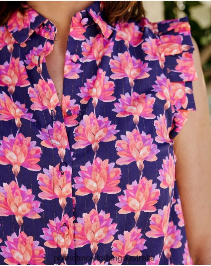 Floral blouse Jullia lavender Polin et moi Clothing 2R020D191