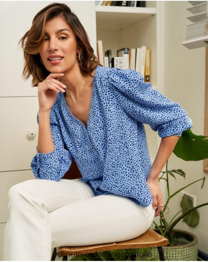 Motas Meli Shirt klein blue Polin et moi Clothing 2R020D219