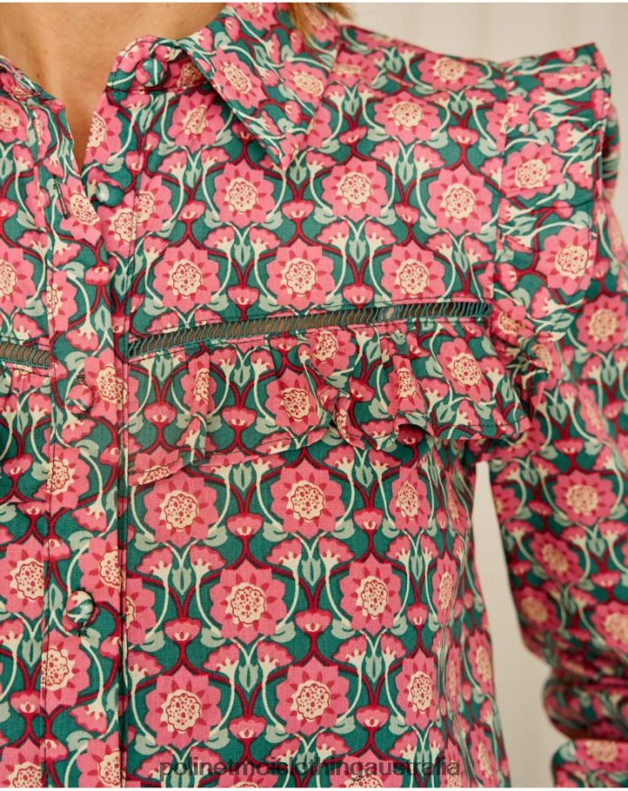 Shirt Ruffled Calliope Raspberry Polin et moi Clothing 2R020D229