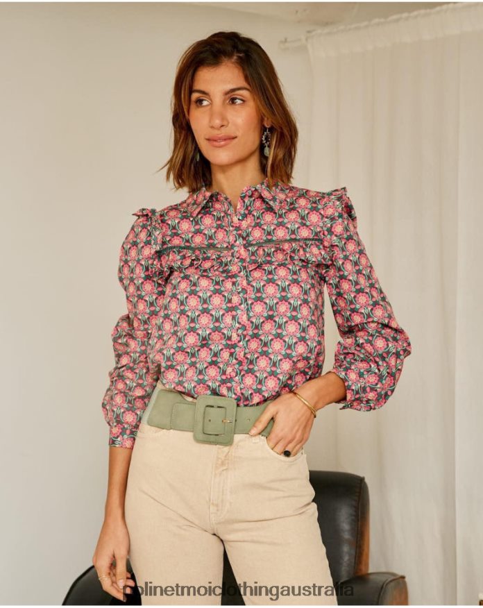 Shirt Ruffled Calliope Raspberry Polin et moi Clothing 2R020D229