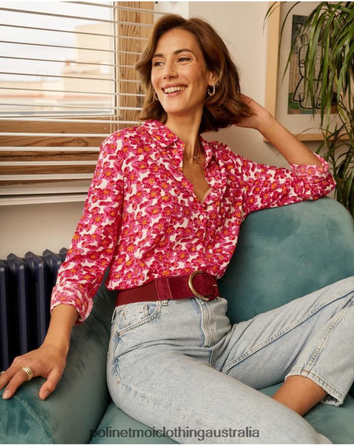 Shirt with Aixa shine RASPBERRY Polin et moi Clothing 2R020D210