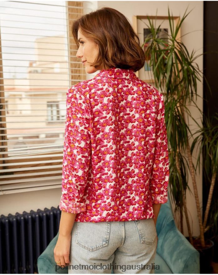 Shirt with Aixa shine RASPBERRY Polin et moi Clothing 2R020D210