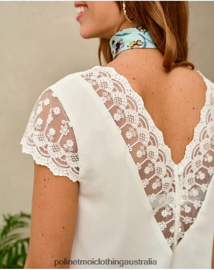 Top Lace Zaira WHITE Polin et moi Clothing 2R020D177