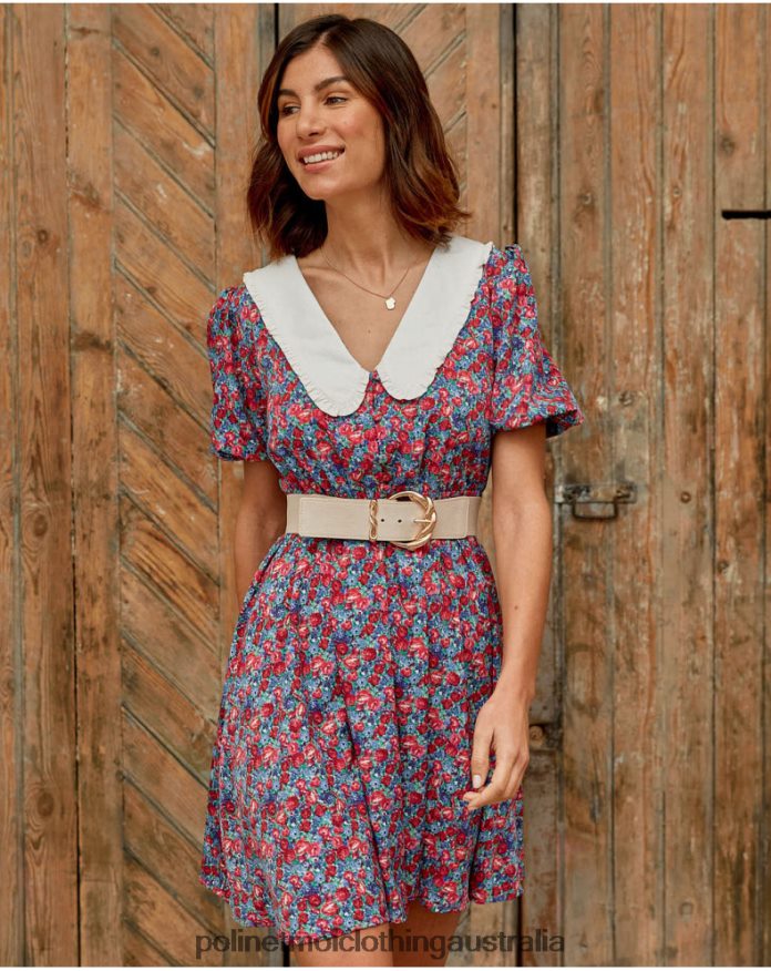 Baby Neck Dress Ania Red Polin et moi Clothing 2R020D123