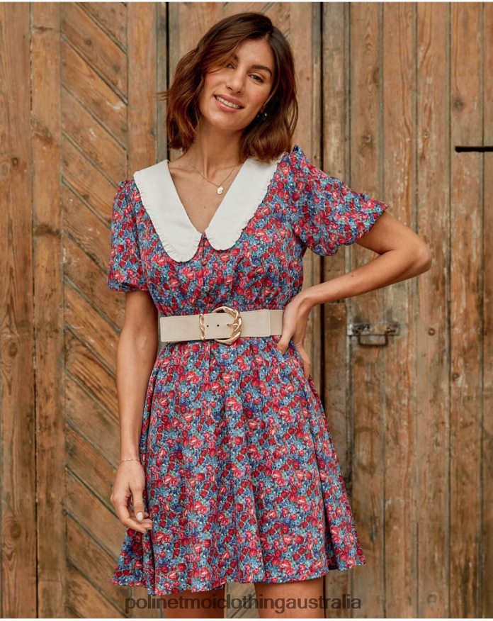 Baby Neck Dress Ania Red Polin et moi Clothing 2R020D123