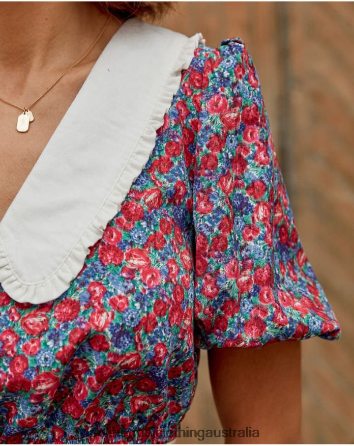 Baby Neck Dress Ania Red Polin et moi Clothing 2R020D123