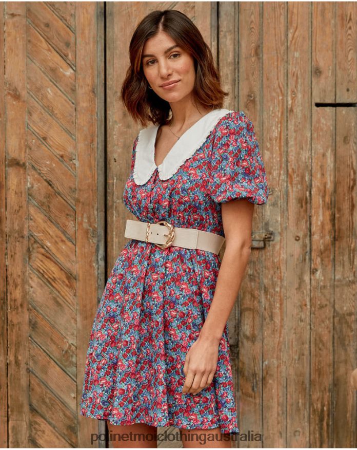 Baby Neck Dress Ania Red Polin et moi Clothing 2R020D123