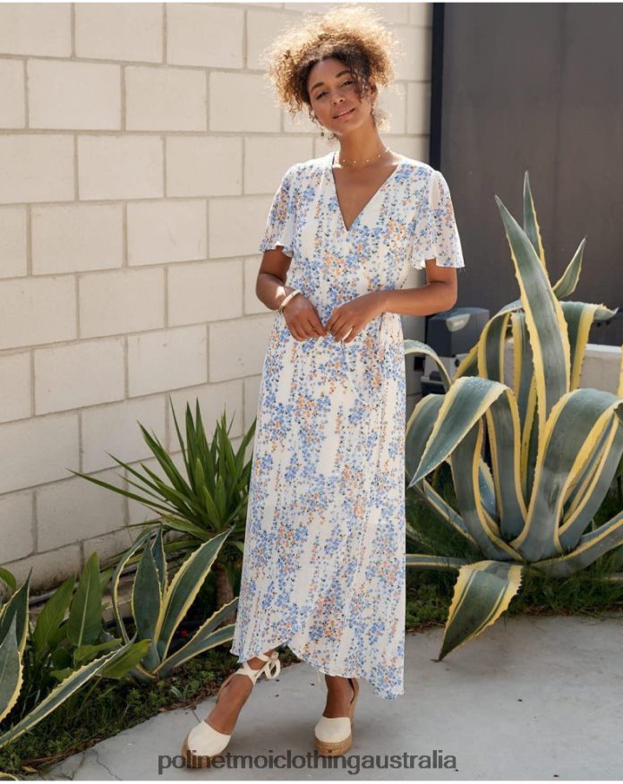 Claud Long Dress denim Polin et moi Clothing 2R020D18