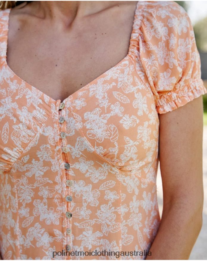 Cleofe Buttons Dress PEACH Polin et moi Clothing 2R020D90