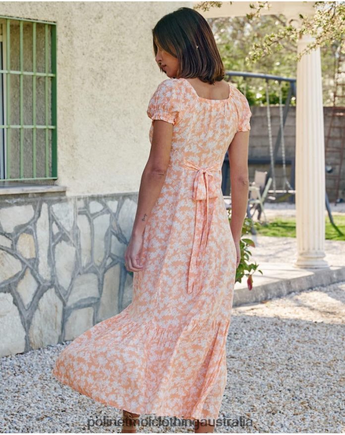 Cleofe Buttons Dress PEACH Polin et moi Clothing 2R020D90