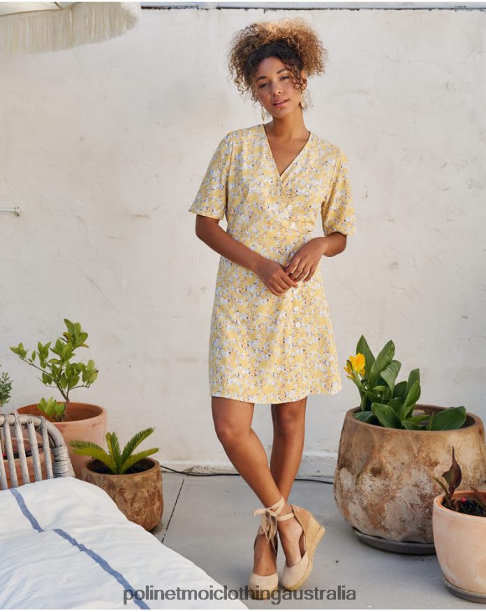 Dress Cross-over Edda YELLOW Polin et moi Clothing 2R020D33