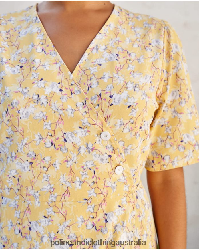 Dress Cross-over Edda YELLOW Polin et moi Clothing 2R020D33