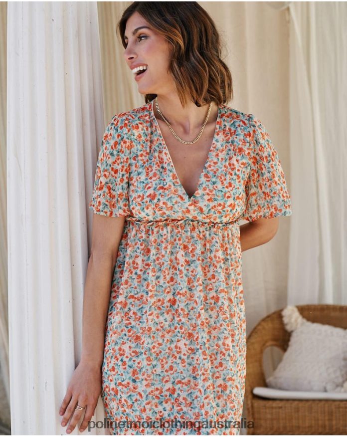 Dress Flowers Candela denim Polin et moi Clothing 2R020D98