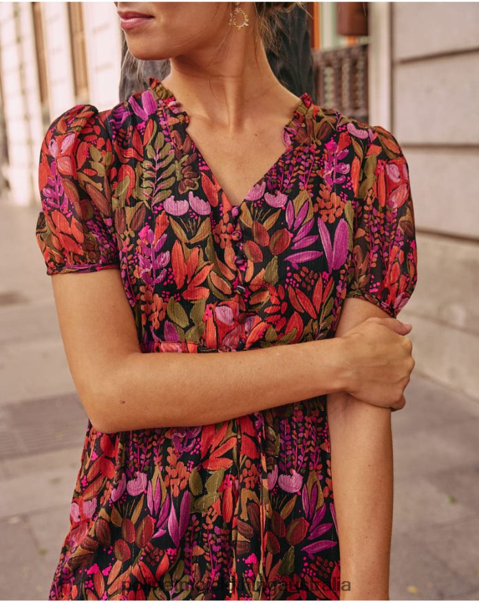 Maitane Fluid Dress Brown Polin et moi Clothing 2R020D73