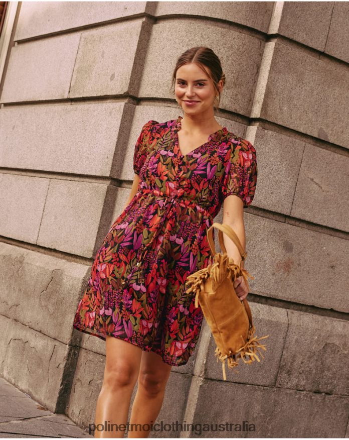 Maitane Fluid Dress Brown Polin et moi Clothing 2R020D73