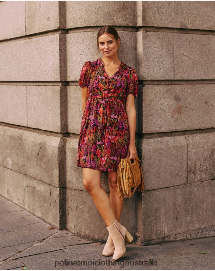 Maitane Fluid Dress Brown Polin et moi Clothing 2R020D73