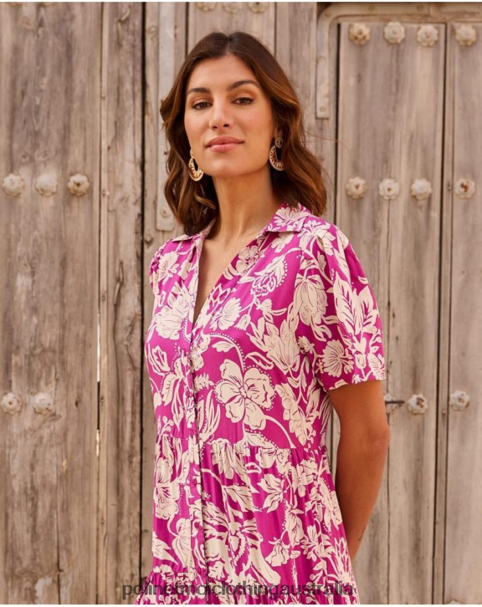 Silvia Long Dress eggplant Polin et moi Clothing 2R020D77