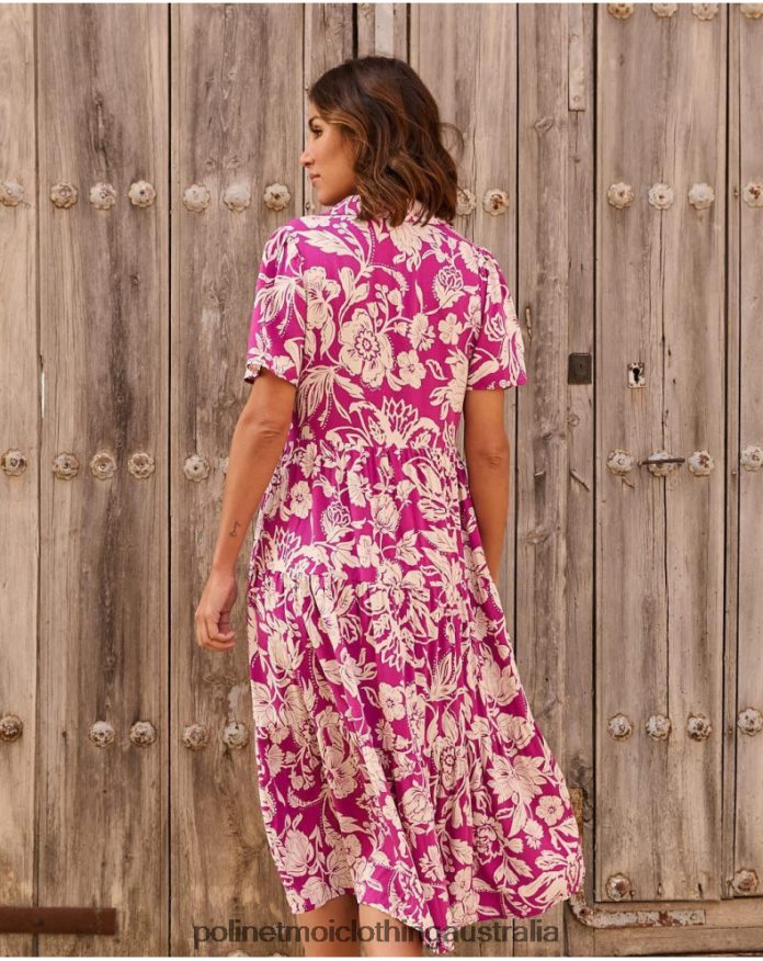 Silvia Long Dress eggplant Polin et moi Clothing 2R020D77