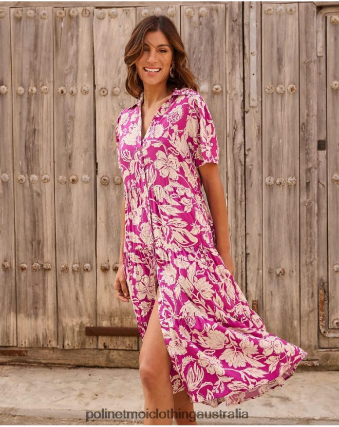 Silvia Long Dress eggplant Polin et moi Clothing 2R020D77