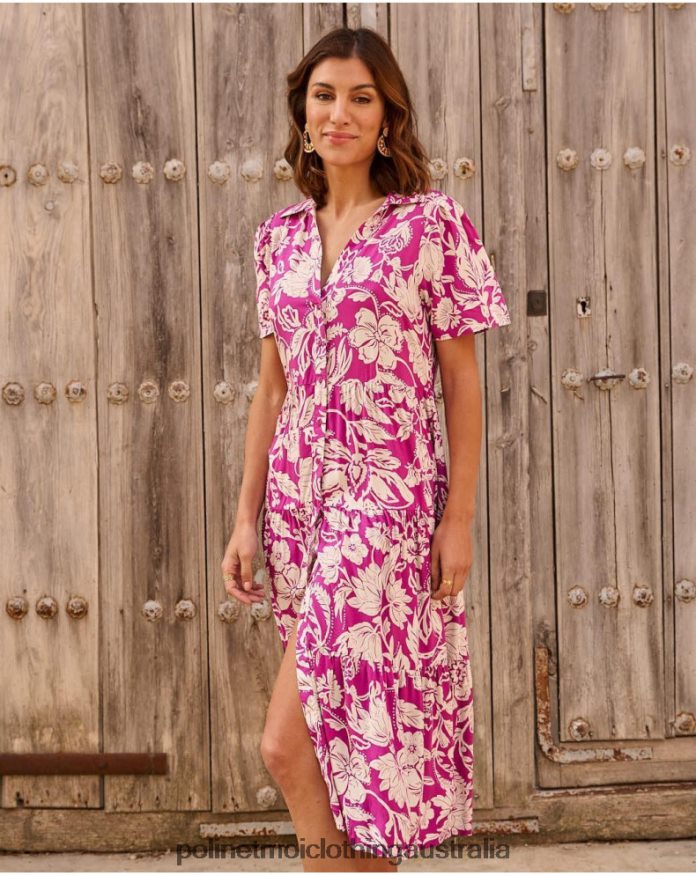 Silvia Long Dress eggplant Polin et moi Clothing 2R020D77