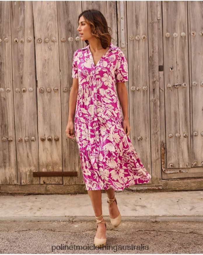 Silvia Long Dress eggplant Polin et moi Clothing 2R020D77