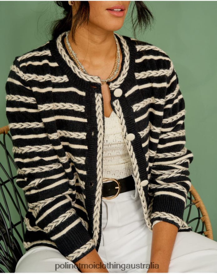 Cardigan spikes Mara Black Polin et moi Clothing 2R020D359