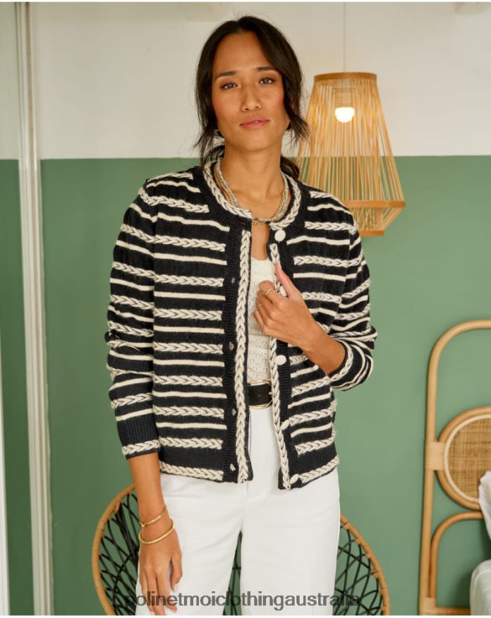 Cardigan spikes Mara Black Polin et moi Clothing 2R020D359