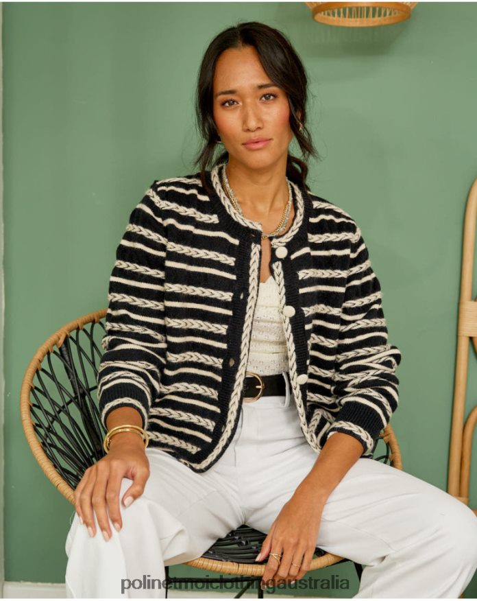 Cardigan spikes Mara Black Polin et moi Clothing 2R020D359