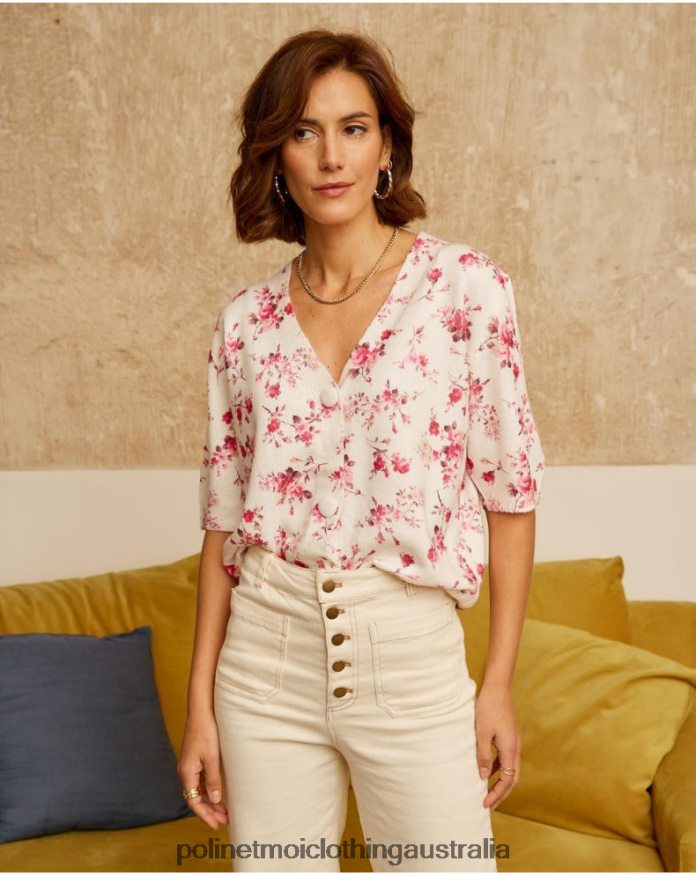 Famara Floral Cardigan ROSE Polin et moi Clothing 2R020D352