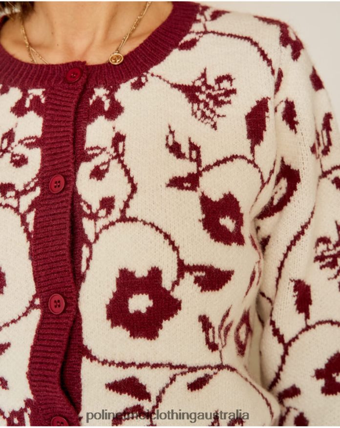 Sofia Stamped Cardigan Raw Polin et moi Clothing 2R020D357