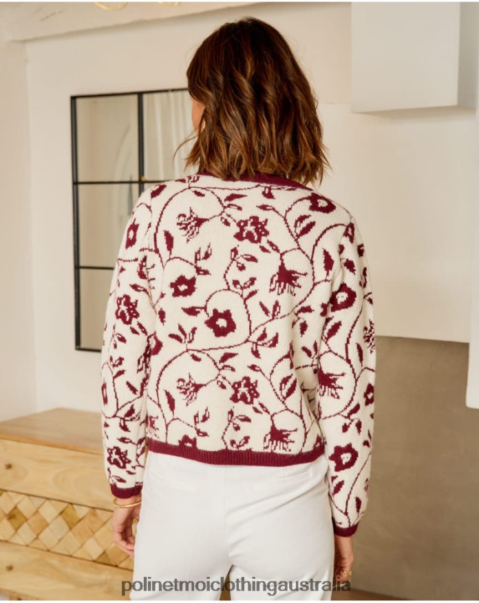 Sofia Stamped Cardigan Raw Polin et moi Clothing 2R020D357