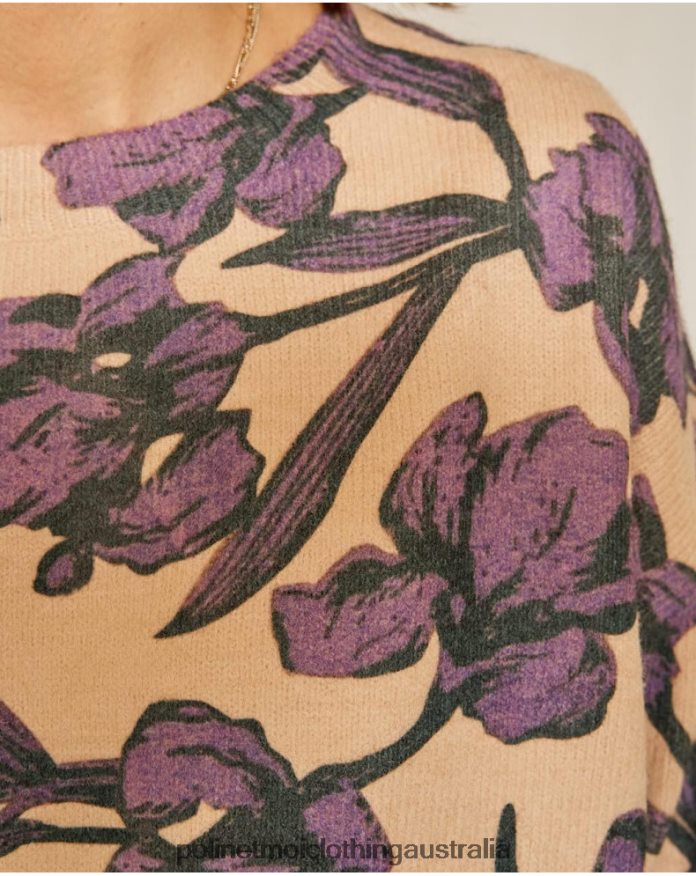 Sweater Flowers Fiore Lilac Polin et moi Clothing 2R020D360