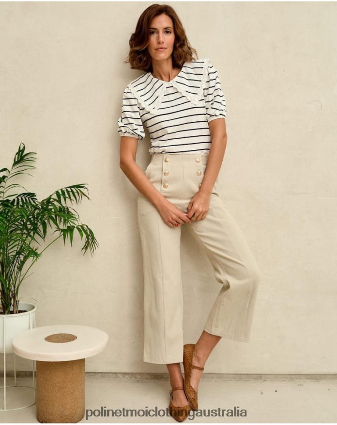 Buttons Net Pants Beige Polin et moi Clothing 2R020D334