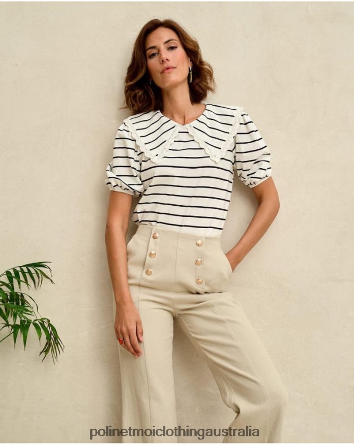 Buttons Net Pants Beige Polin et moi Clothing 2R020D334