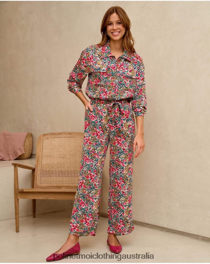 Fanni Bow trousers emerald green Polin et moi Clothing 2R020D331