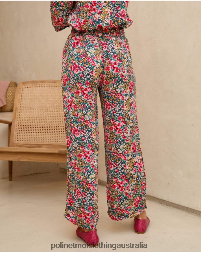 Fanni Bow trousers emerald green Polin et moi Clothing 2R020D331